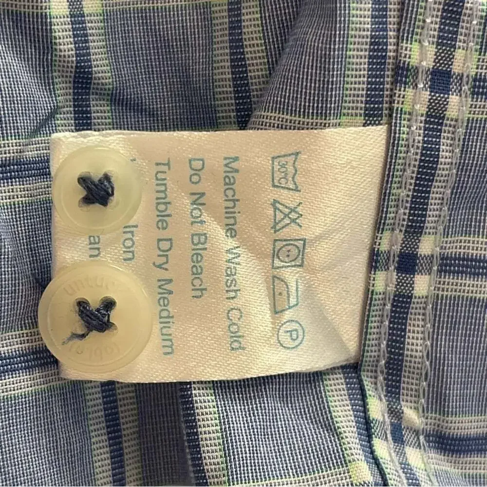 Twillory Untuck(able) Glow Men's Dress Shirt Tailored Fit Size XL Blue Plaid